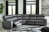 Bay Furniture Gallery - Ashley Furniture - Samperstone Sectional - 2-Piece Power Reclining Sectional Loveseat / Gray - 55203S5